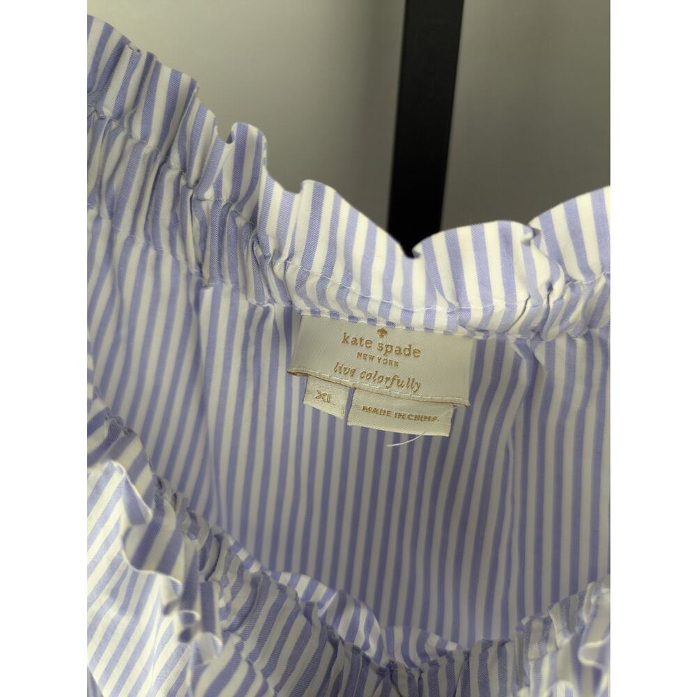 Kate Spade Broome Street Blue and White Stripe Off The Shoulder Top - Picture 4 of 8